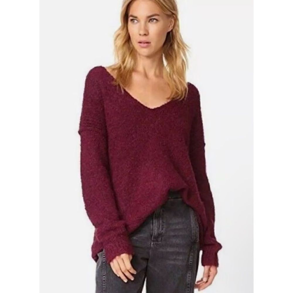 Free People Burgundy‎ Over Size Sweater size S